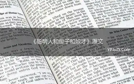 《聪明人和傻子和奴才》原文