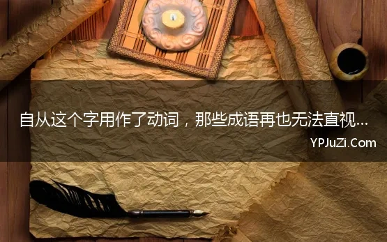 自从这个字用作了动词，那些成语再也无法直视…