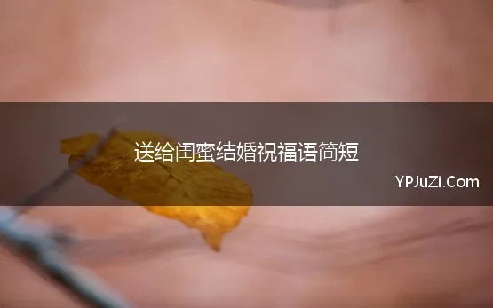 庆祝闺蜜结婚的祝福语