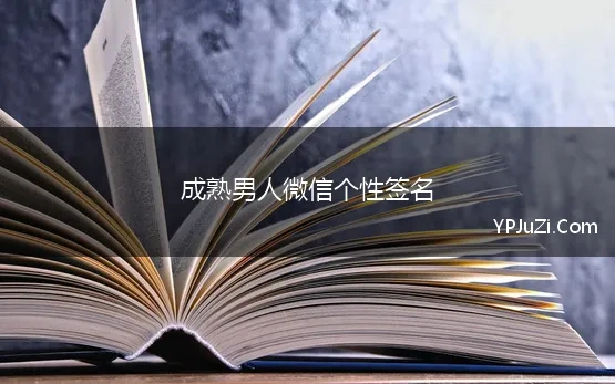 成熟男人微信个性签名 成熟男人内涵稳重的微信签名