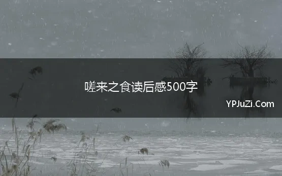 嗟来之食读后感500字