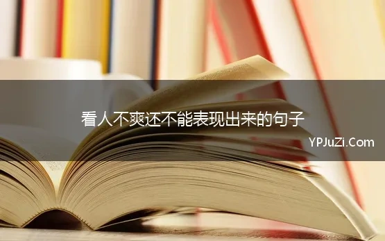 看人不爽还不能表现出来的句子 看人不能看表面的句子