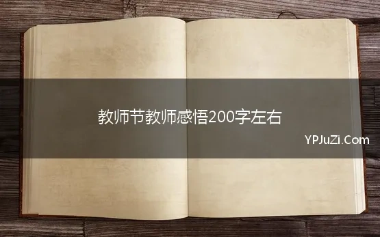 教师节教师感悟200字左右