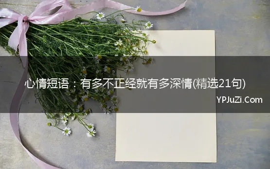 心情短语：有多不正经就有多深情(精选21句)