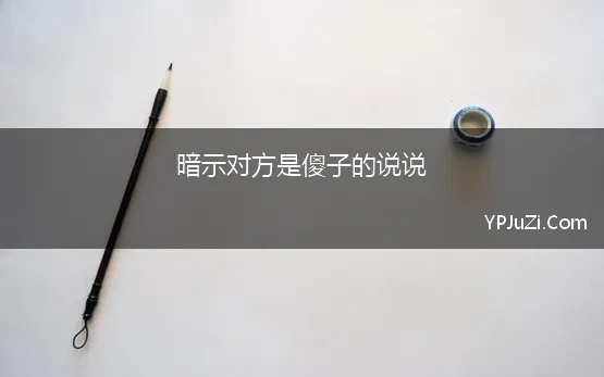 暗示对方是傻子的说说