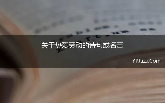 关于热爱劳动的诗句或名言