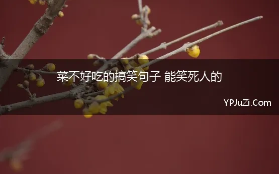 菜不好吃的搞笑句子 能笑死人的