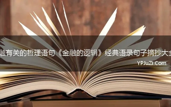 与金融有关的哲理语句《金融的逻辑》经典语录句子摘抄大全9句