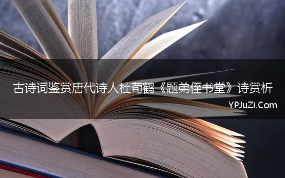 古诗词鉴赏唐代诗人杜荀鹤《题弟侄书堂》诗赏析