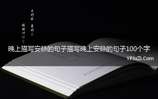 晚上描写安静的句子描写晚上安静的句子100个字