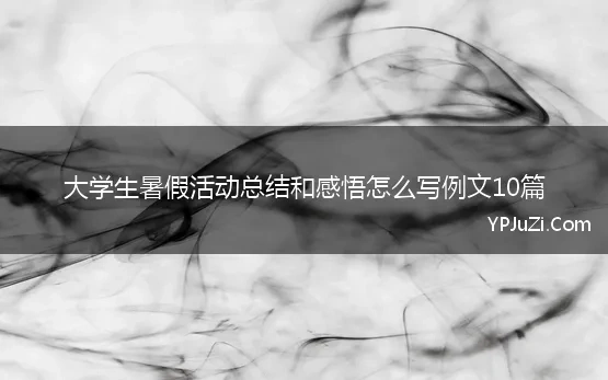 大学生暑假活动总结和感悟怎么写例文10篇