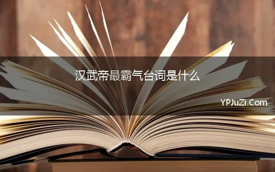 汉武帝最霸气台词是什么 汉武大帝经典台词