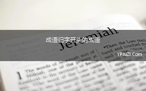 成语归字开头大全