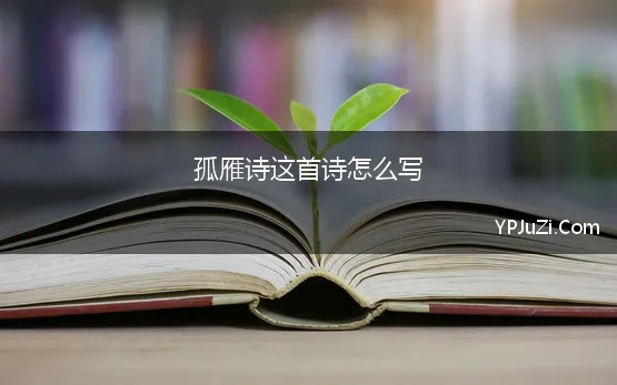 孤雁诗这首诗怎么写