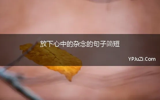 放下心中的杂念的句子简短