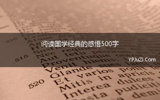 阅读国学经典的感悟500字