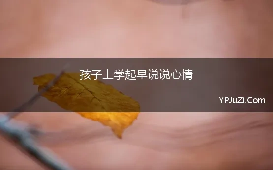 孩子上学起早说说心情