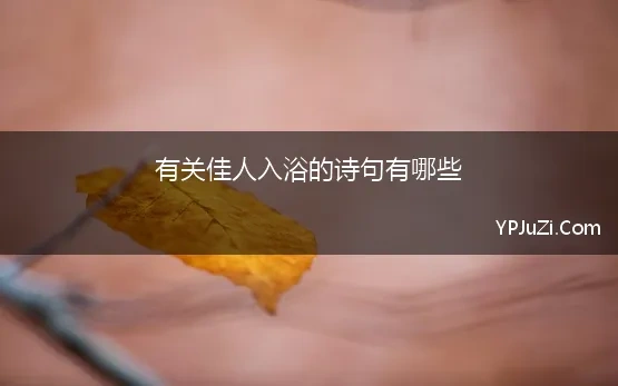 有关佳人入浴的诗句有哪些