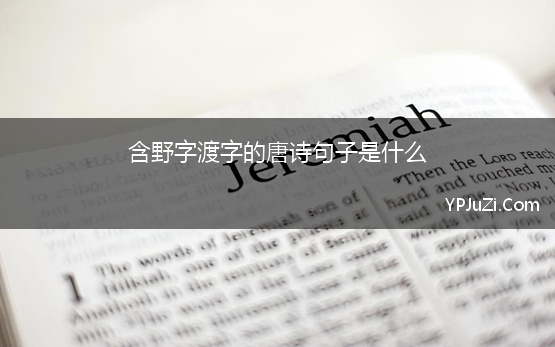 含野字渡字的唐诗句子是什么 含渡的古诗词