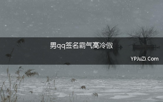 男qq签名霸气高冷傲(男生qq名字高冷霸气)