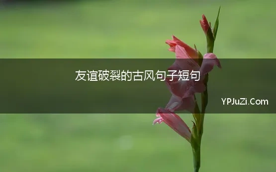 友谊破裂的古风句子短句