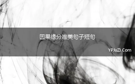 因果缘分唯美句子短句